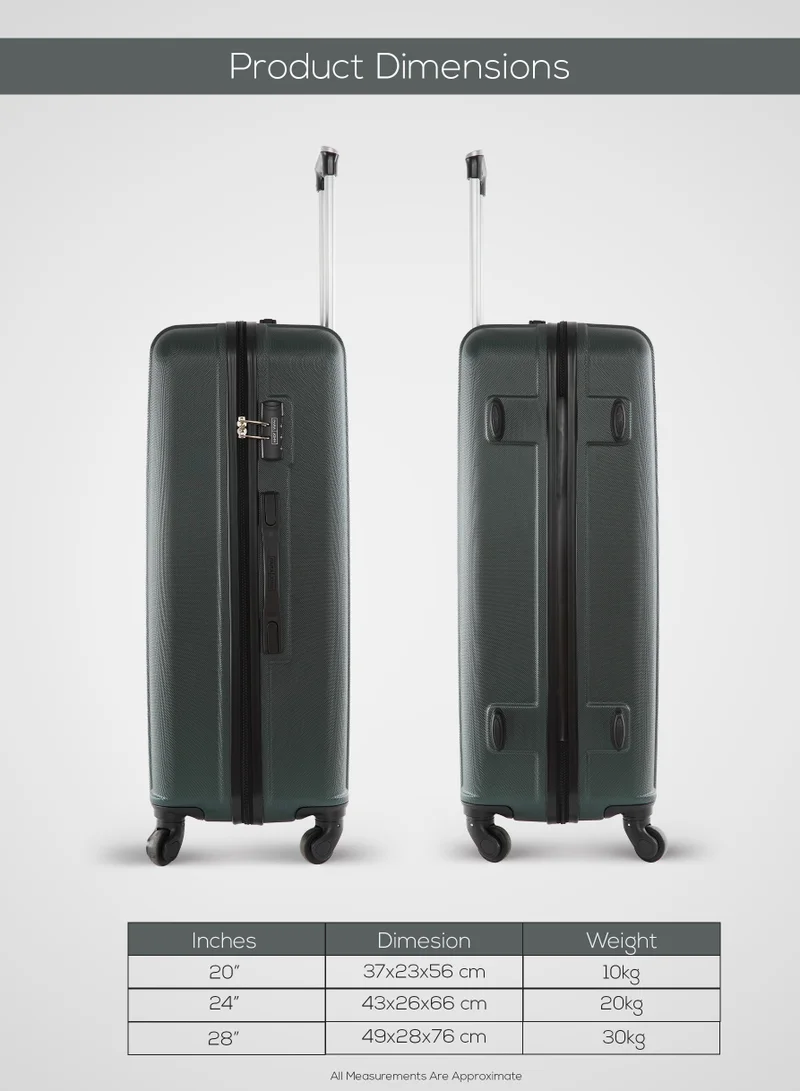 PARAJOHN  Medium 24-Inch ABS Lightweight Hardshell Luggage Trolley | carrying 20kg 4-Wheel Spinner Suitcase Army green  | Best Price UAE