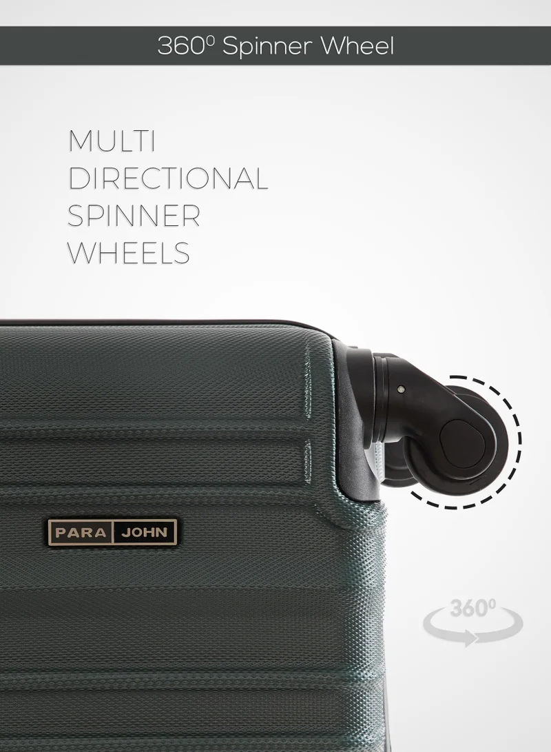 PARAJOHN  Medium 24-Inch ABS Lightweight Hardshell Luggage Trolley | carrying 20kg 4-Wheel Spinner Suitcase Army green  | Best Price UAE