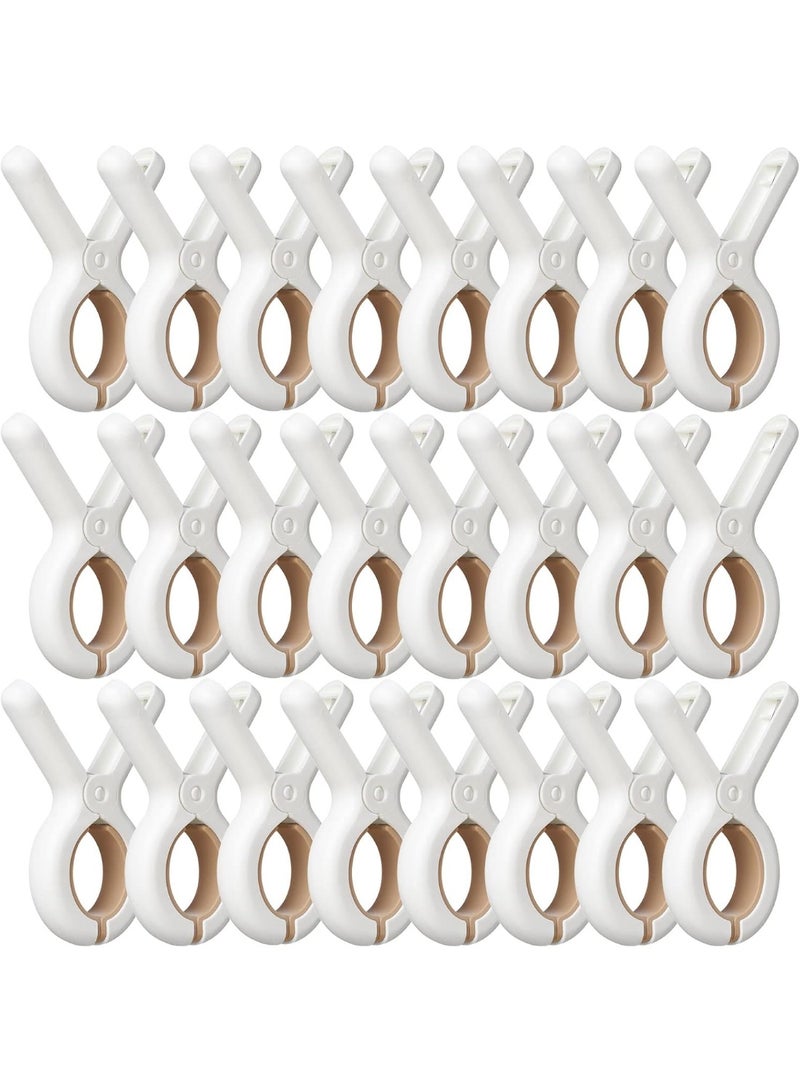 24 Pack Plastic Clothes Pins with Strong Anti-Rust Springs,Heavy Duty Beach Towel Clips,Laundry Clothespins to Keep Your Towel, Clothes, Blankets to Dry on Clothesline and Hanging Rack - Image 1