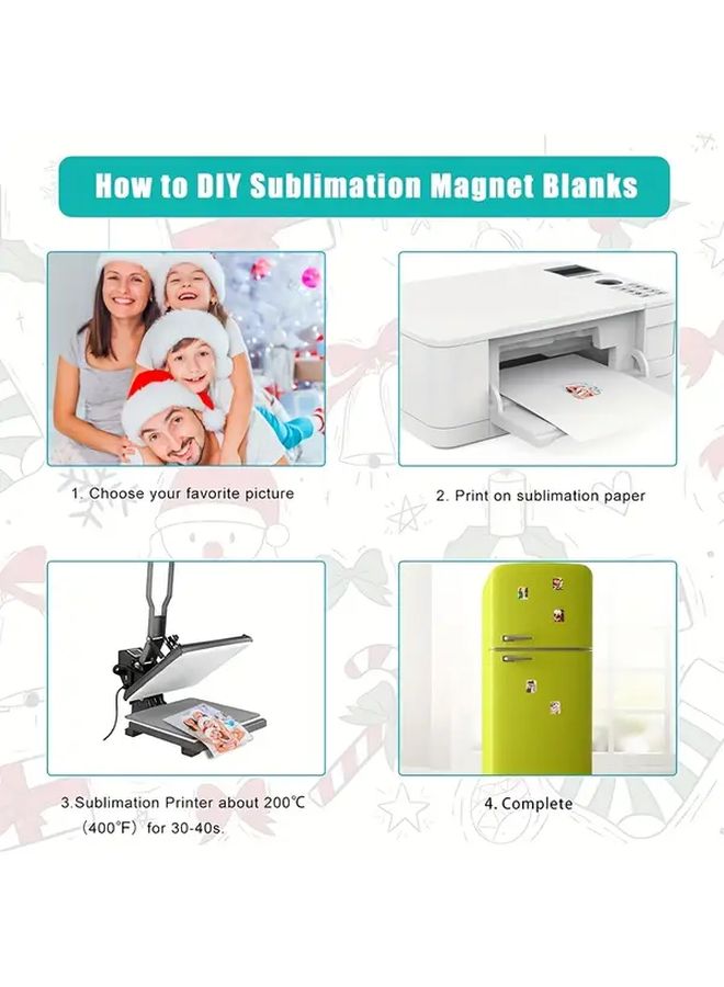 60 Square Sublimation Blank Refrigerator Magnets DIY Craft Kit Set Bulk - Image 5