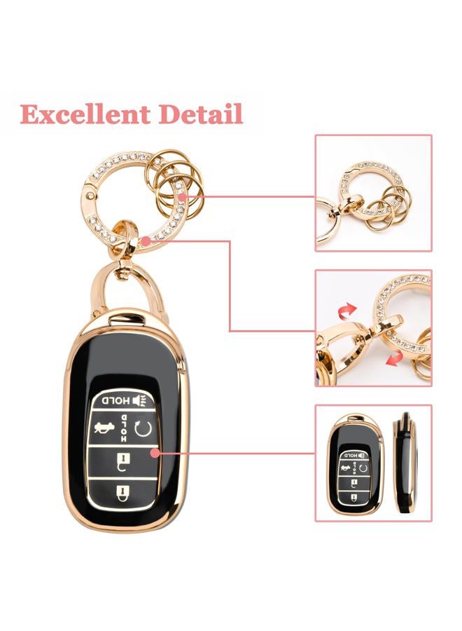 TECARATE for Honda Key fob Cover - Soft TPU Car Key Case Protector Fit for 2022 2023 2024 Honda Accord Civic HR-V CR-V Pilot Odyssey Smart Remote Key(Blue) - Image 4