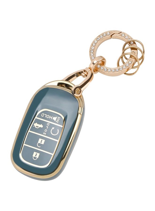 TECARATE for Honda Key fob Cover - Soft TPU Car Key Case Protector Fit for 2022 2023 2024 Honda Accord Civic HR-V CR-V Pilot Odyssey Smart Remote Key(Blue) - Image 1