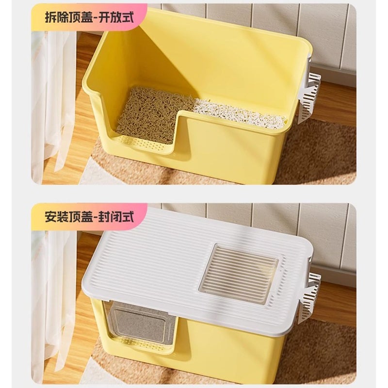 Large Enclosed Cat Litter Box with High Sides - Image 4