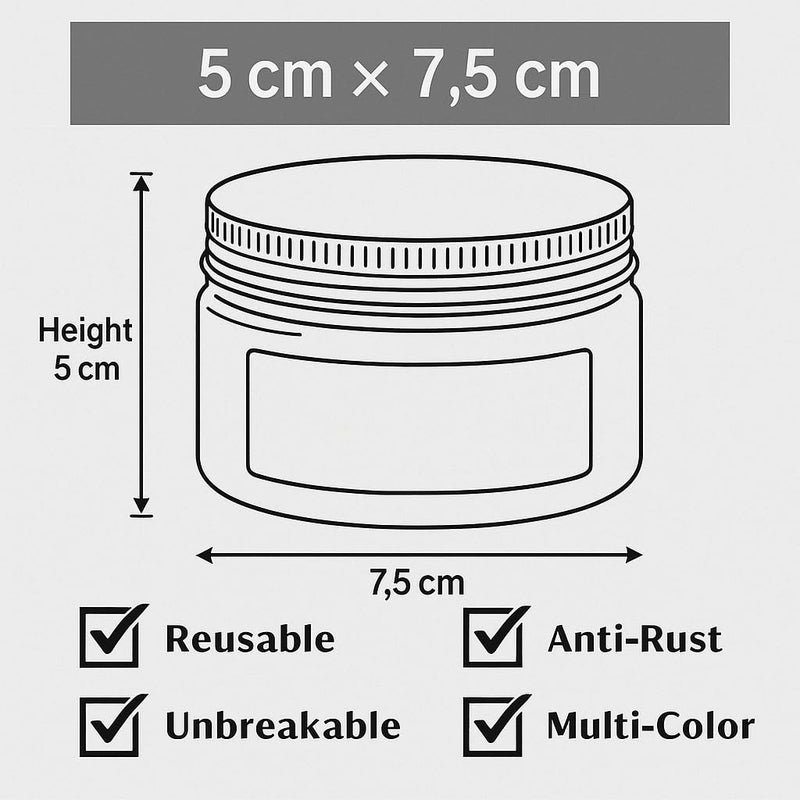 Set Colorful Tinplate Jars 100ml (5 × 7.5 cm) – Empty Multi-Purpose Metal Containers with Lids – Durable Rustproof Storage Boxes for Candles, Accessories, Beads, Buttons & Travel (6, Multi-colored) - Image 3