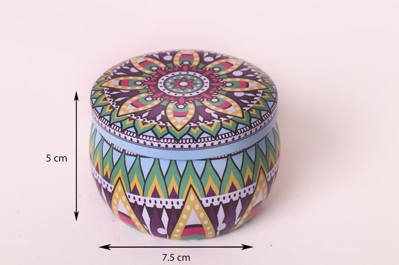 Set Colorful Tinplate Jars 100ml (5 × 7.5 cm) – Empty Multi-Purpose Metal Containers with Lids – Durable Rustproof Storage Boxes for Candles, Accessories, Beads, Buttons & Travel (6, Multi-colored) - Image 2