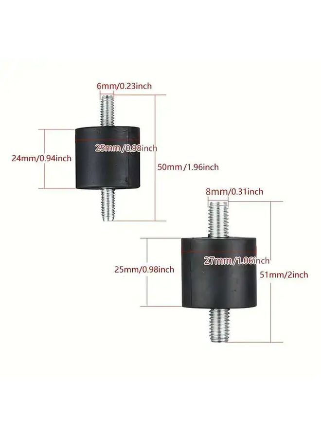 8 Sets M6 Rubber Steel Brackets Vibration Isolators Shock Absorbers Easy Installation - Image 3