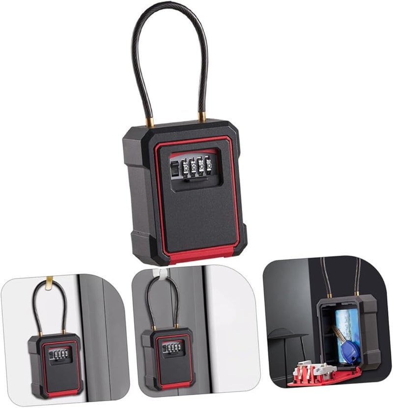 Wall Mount Key Lock Box Combination Lock Large Key Storage Holder Outdoor Use Secure - Image 4