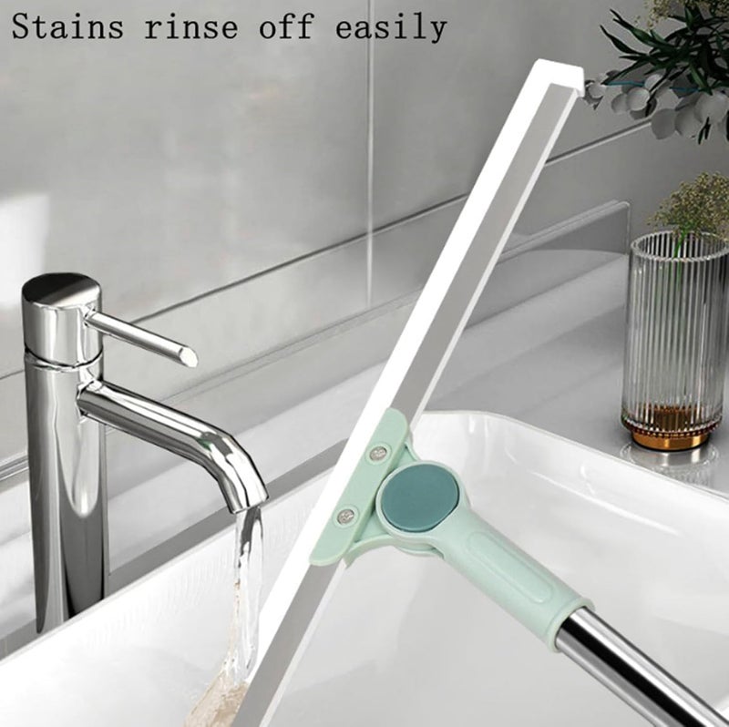 VOOY Bathroom Wiper for Floor Drying | Wiper Mop for Floor Cleaning with 50 cm Silicone Rubber Blade | 180° Swivel Head Squeegee | 100 cm Stainless Steel Handle | Sage Green Viper - Image 3