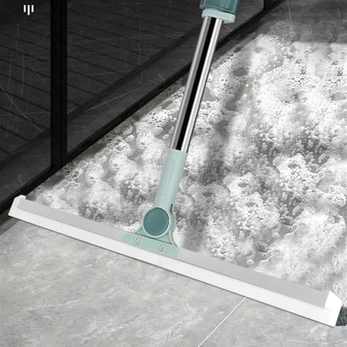 VOOY Bathroom Wiper for Floor Drying | Wiper Mop for Floor Cleaning with 50 cm Silicone Rubber Blade | 180° Swivel Head Squeegee | 100 cm Stainless Steel Handle | Sage Green Viper - Image 5