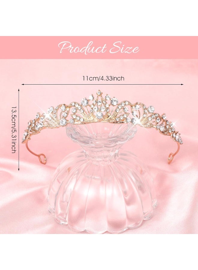 سونسر تاج ذهبي للنساء تاج زفاف تاج ملكة من أحجار الراين تاج أميرة كريستالي تاج رأس إكسسوارات شعر لحفلات أعياد الميلاد - Image 2