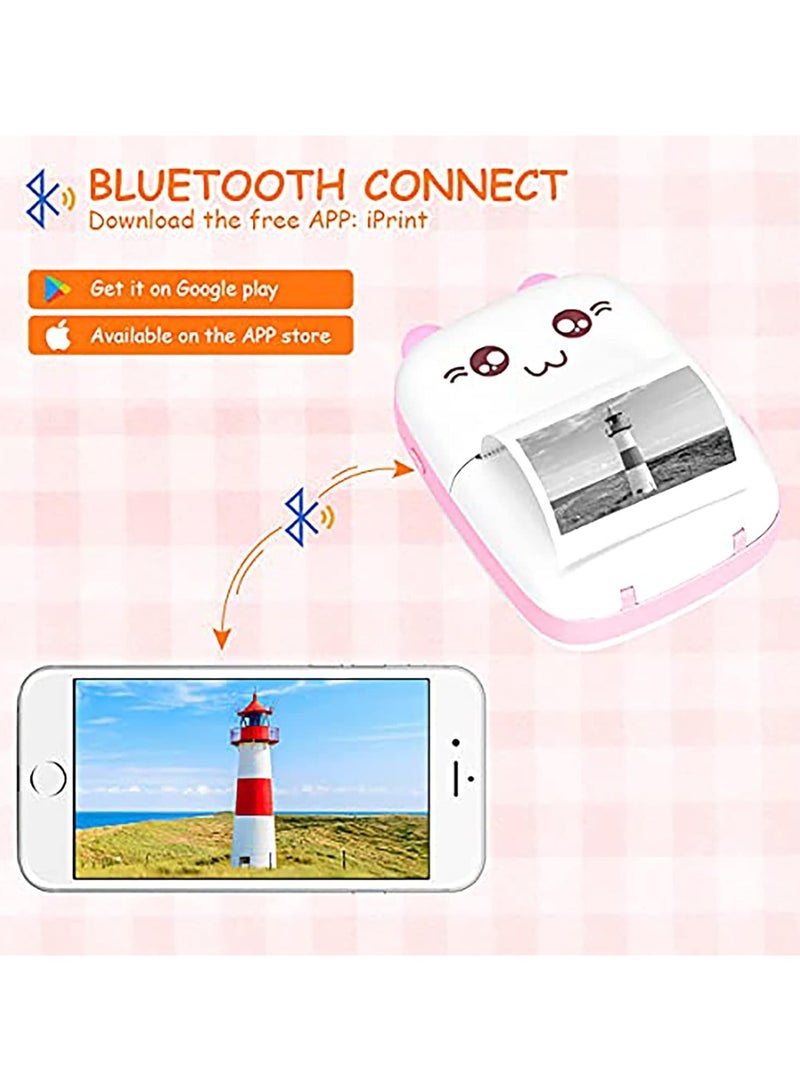 ارواق طابعة ملصقات جيب صغيرة بدون حبر، طابعة صور فورية مع بكرتين - Image 2