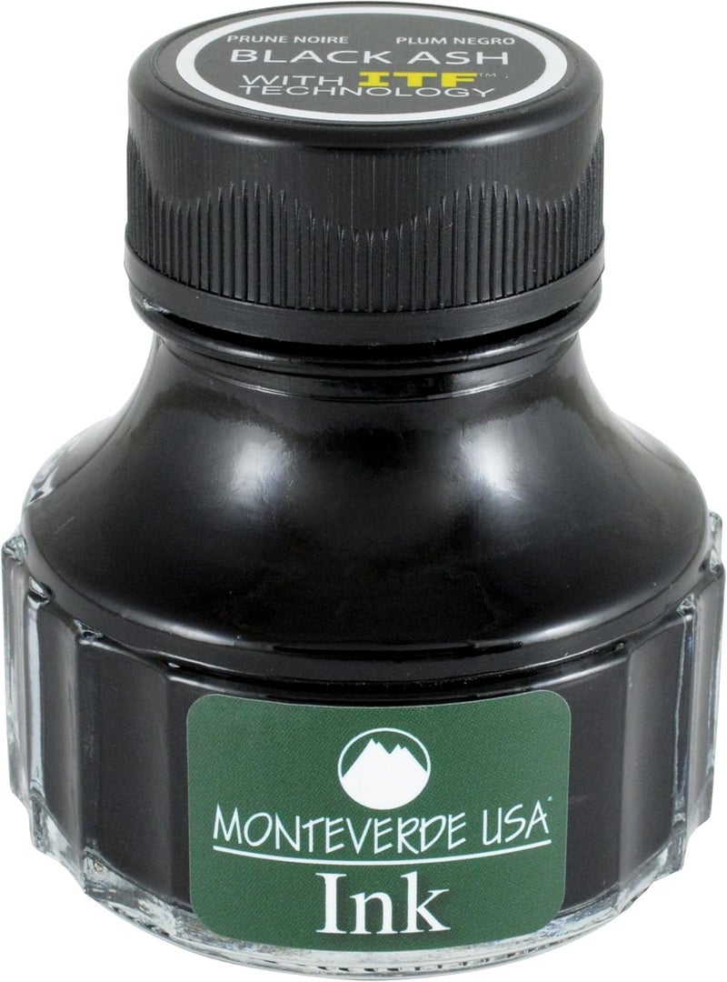 Monteverde USA Ink with ITF Technology, 90 ml Black Ash (G308BK) - Image 1