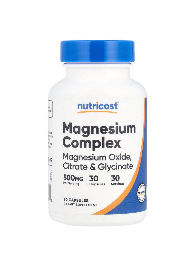 Magnesium Complex, 500 mg, 30 Capsules