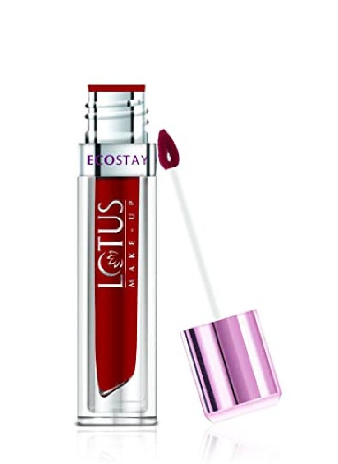 Lotus Makeup Makeup Ecostay Matte Lip Lacquer Rose Bloom Red 4 G  - Image 2