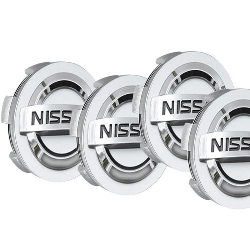 Thcbme 4PCS Wheel Center Caps for Nissan Replacement Accessories, ABS Wheel Rim Hubcaps Hub Cover, 54mm/2.13 Inch (Silver) - Image 1