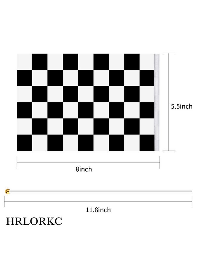 HRLORKC 98ft Checkered Black & White Pennant Banner Racing Flags and 20Pcs 11.8 Inch Racing Flags with Plastic Sticks for Racing Party Supplies by HRLORKC  - Image 3