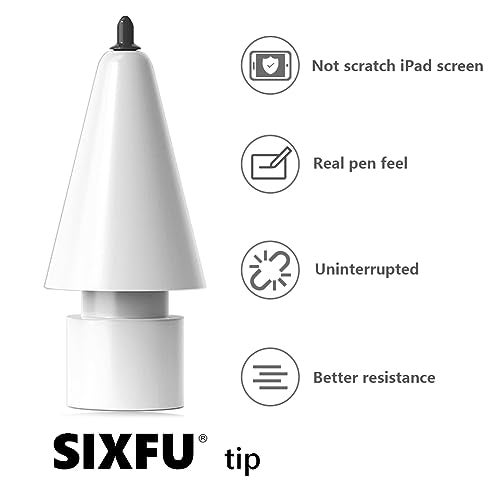 SIXFU Upgraded Tip Compatible with Apple Pencil Tips, Safe Replacement Tip Pen Like iPencil Nib iPad Accessories for iPad Pencil(2 Pack) - Image 2