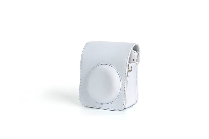 Breatoi PU Leather Camera Case for Mini 12 – Rainproof, Soft, and Stylish in Clay White with Adjustable Shoulder Strap - Image 2