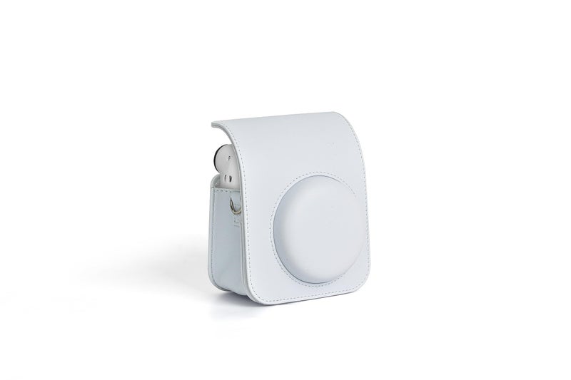 Breatoi PU Leather Camera Case for Mini 12 – Rainproof, Soft, and Stylish in Clay White with Adjustable Shoulder Strap - Image 3
