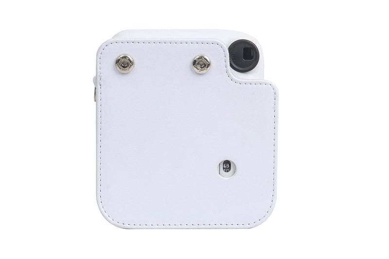 Breatoi PU Leather Camera Case for Mini 12 – Rainproof, Soft, and Stylish in Clay White with Adjustable Shoulder Strap - Image 4