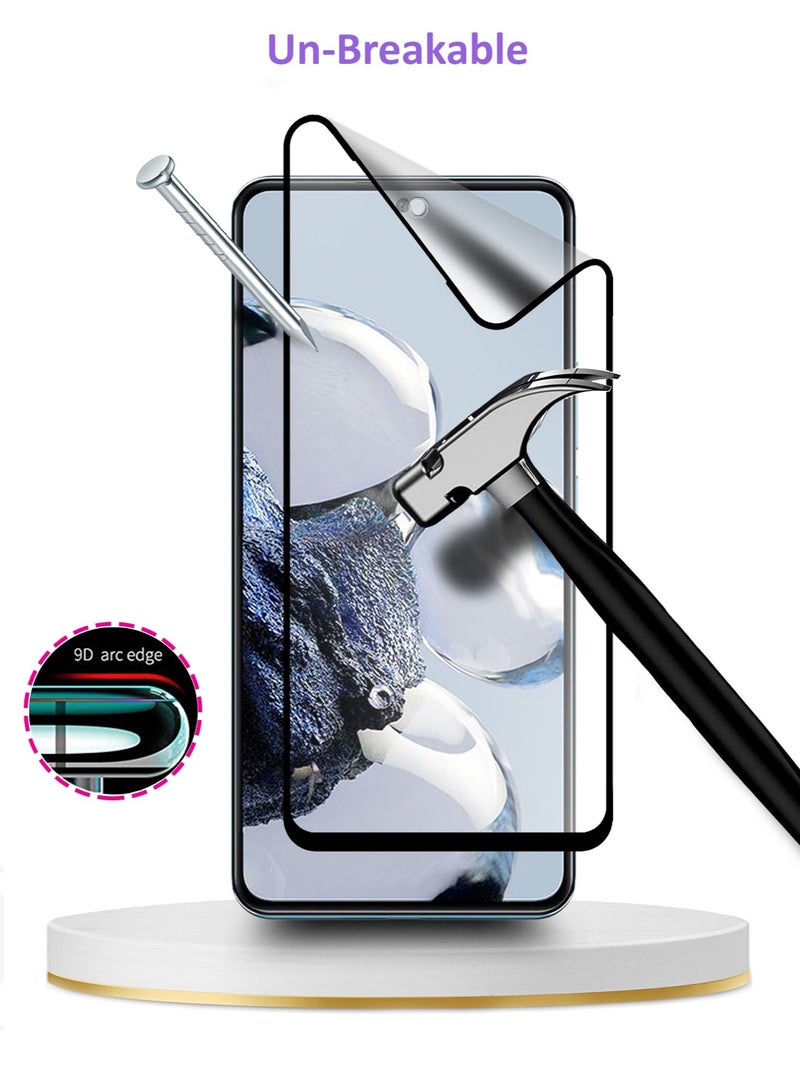 دبليو تيك واقي شاشة سيراميك مطفأ اللمعة لتغطية كاملة لهاتف Xiaomi 12T Pro 5G شفاف / أسود - Image 3