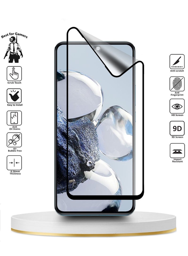 دبليو تيك واقي شاشة سيراميك مطفأ اللمعة لتغطية كاملة لهاتف Xiaomi 12T Pro 5G شفاف / أسود - Image 4
