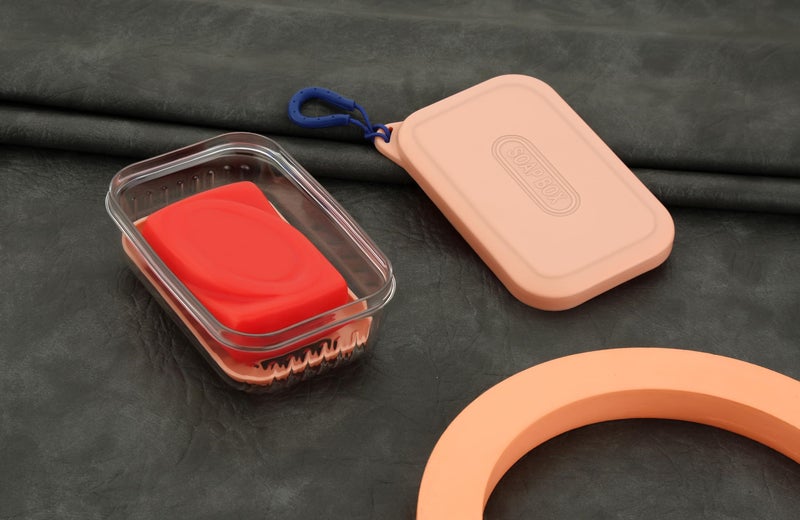 HAPPI Leakproof Travel Soap Case with Lid, Portable Plastic Soap Dish Box Cover with Draining Layer & Lid Travelling Soap Holder Bar for Bathroom Outdoor(Pink) - Image 3