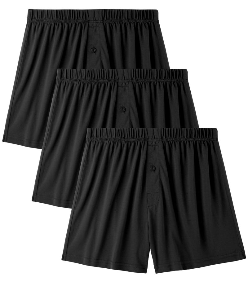 BAMBOO COOL Mens Boxers Durable Comfortable Boxer Shorts for Men Loose Ultra-Soft Men's Underwear (3 Pack) Large - Image 1