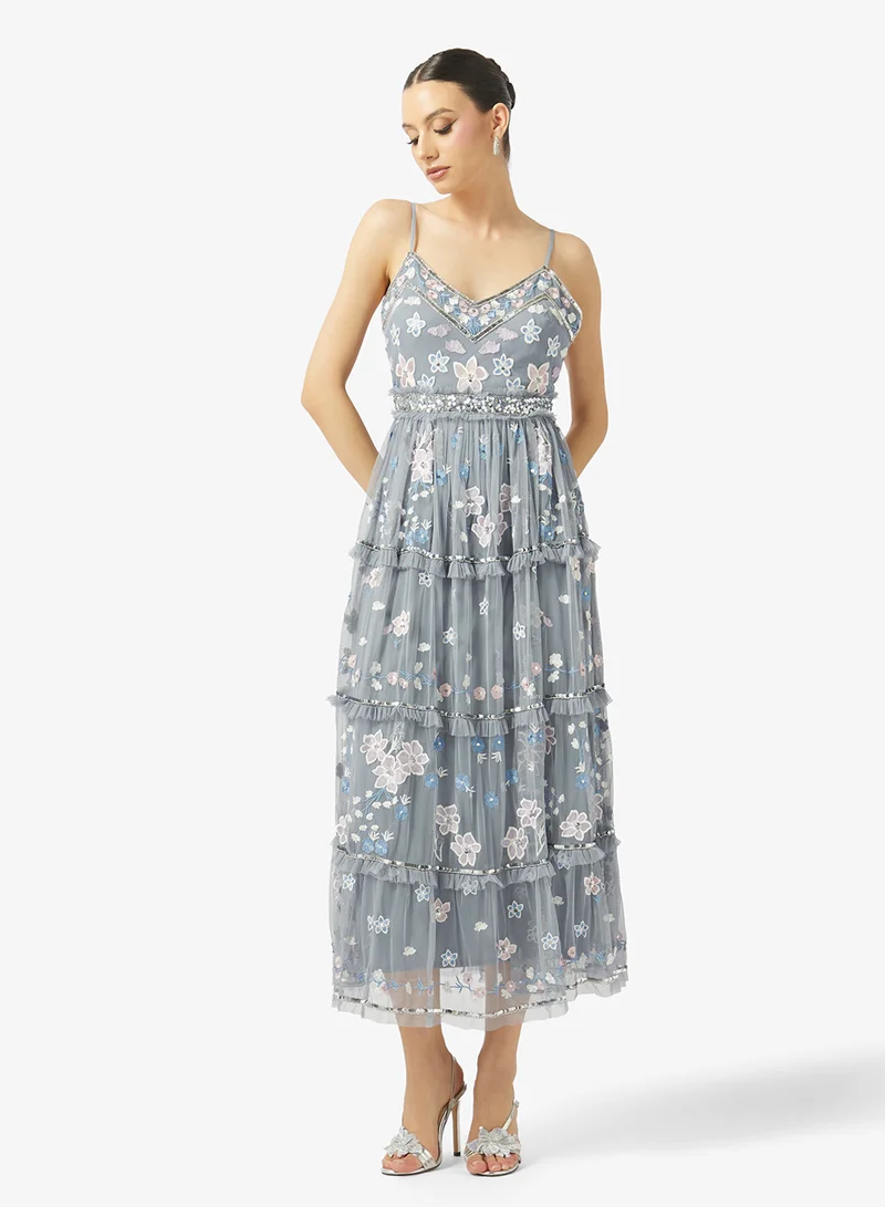 مايا فستان كامي ميدي مزخرف