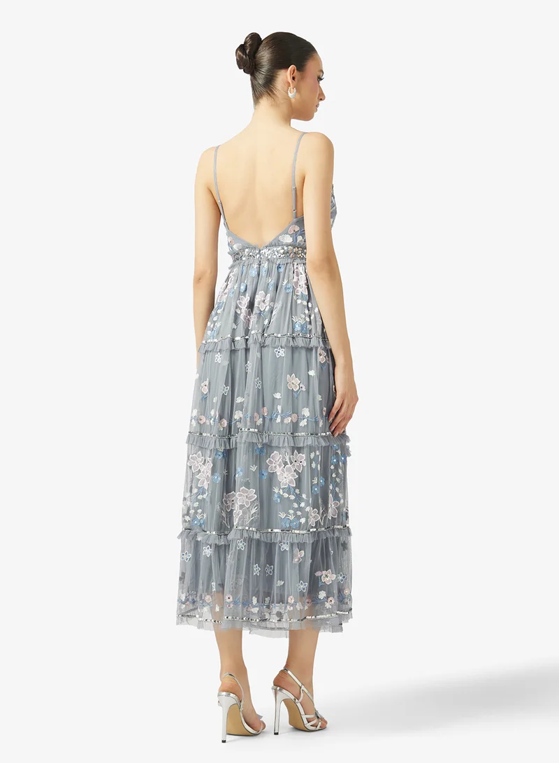 مايا فستان كامي ميدي مزخرف