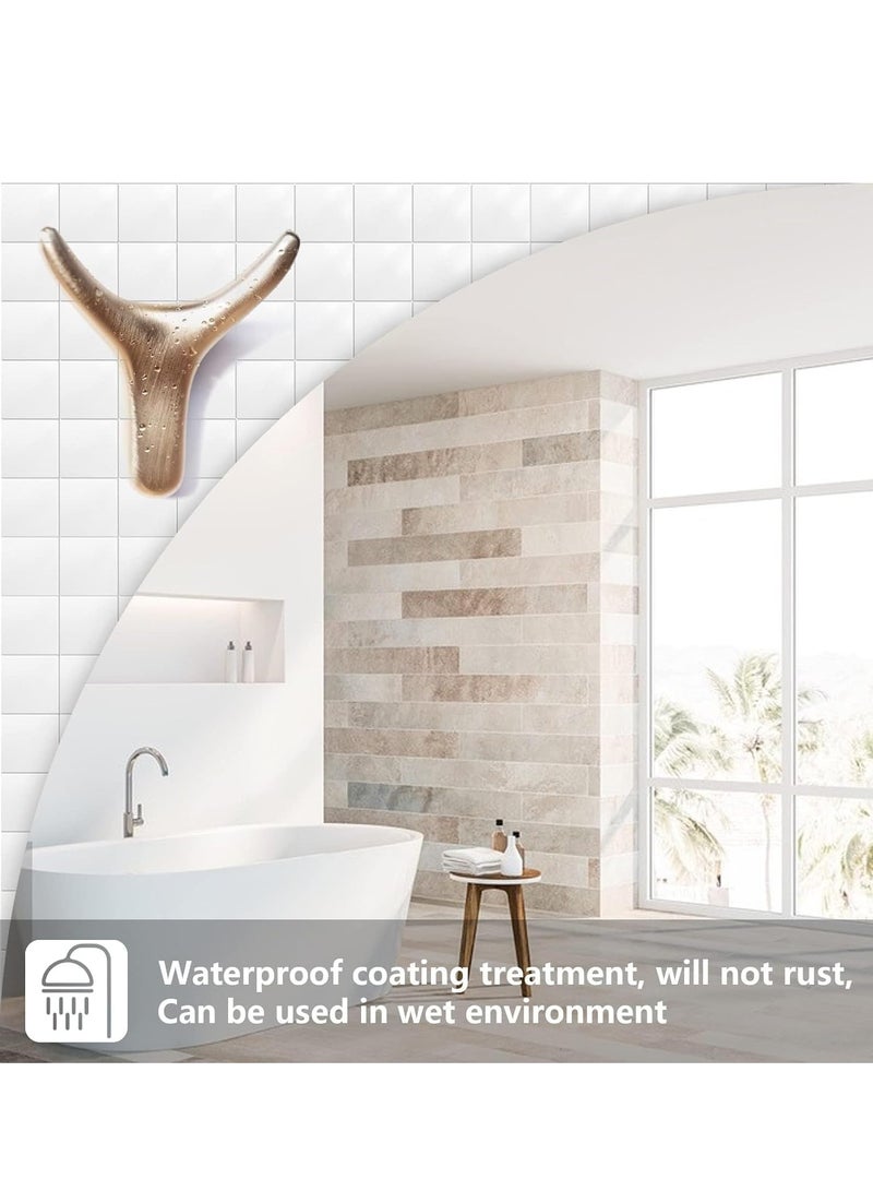 GUDOO مشابك مناشف، 2 حزمة، مشابك معدنية قوية لتعليق المناشف على الحائط، مشابك للحمام والمرحاض وغرفة الجلوس والمطبخ باللون النحاسي المصقول - Image 2