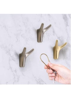 GUDOO Towel Hooks 2 Packs Coat Hooks Metal Heavy Duty Wall Hooks Towel Hooks for Bathroom Towel Hook for Cloakroom Living Room Kitchen Bathroom Brushed Brass  - Image 3