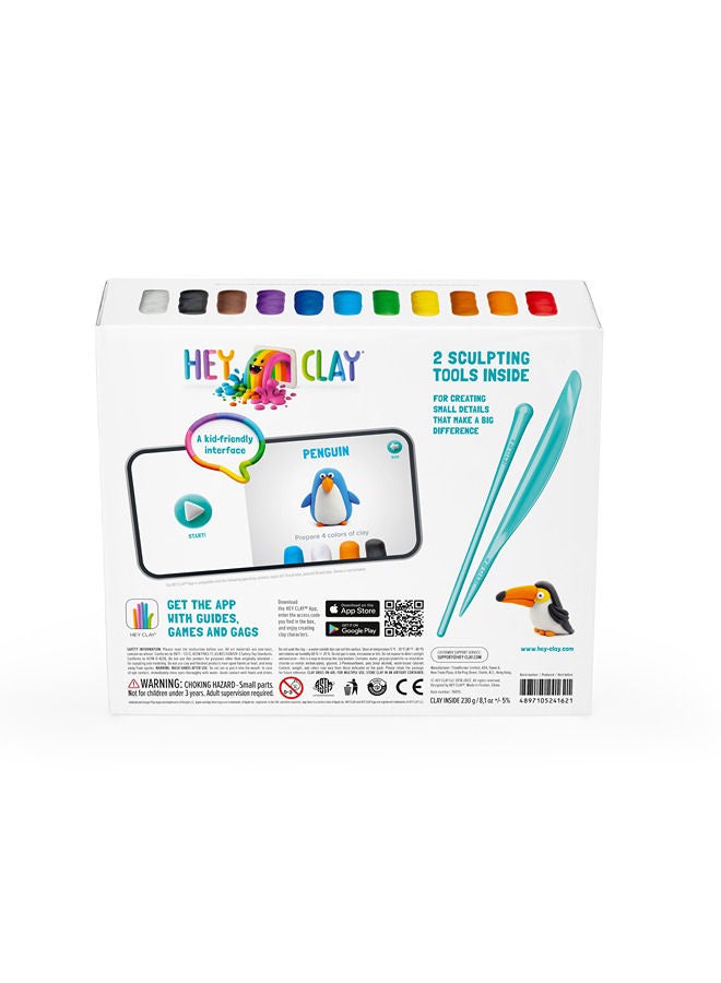 HEY CLAY Birds Set-Colourful Modeling Kids-Air Dry Clay Kit 15 cans And Sculpting Tools - Image 3