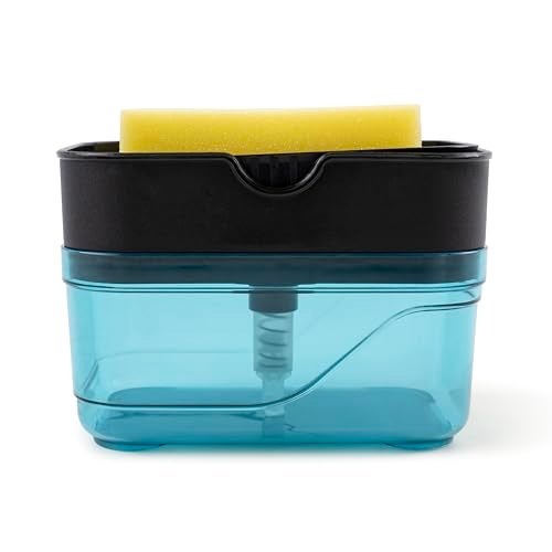 HomeWiz 2 in 1 Kitchen Soap Dispenser 400 ML with Sponge Holder | Durable and Leak-Proof Design | Easy-to-Use Pump for Liquid Soap, Dish Washing Liquid, or Hand Sanitizer | Stylish and Functional - Image 5