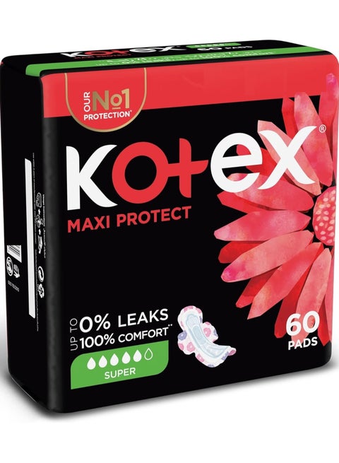 Kotex Maxi Thick Anti Leak Channels 60 pads