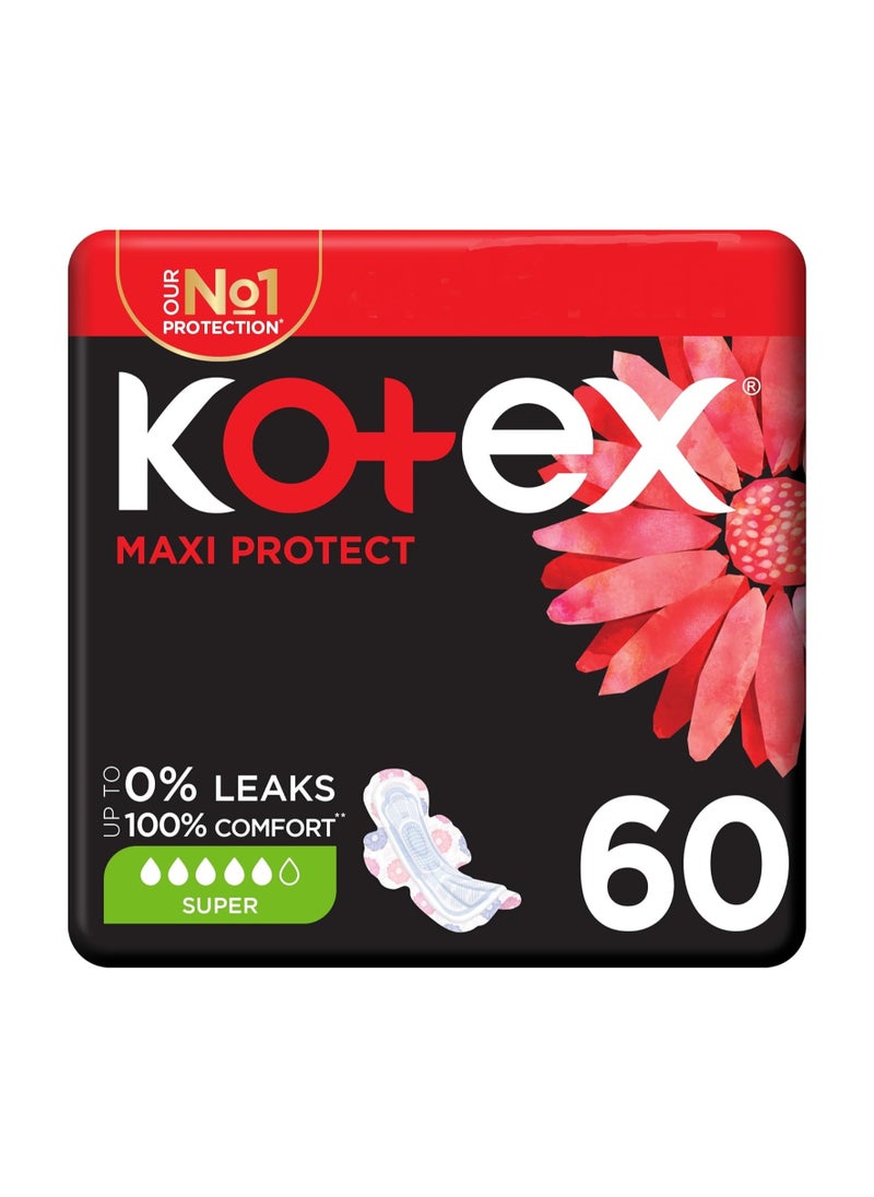 Kotex - Kotex Maxi Thick Anti Leak Channels 60 pads - Image 1