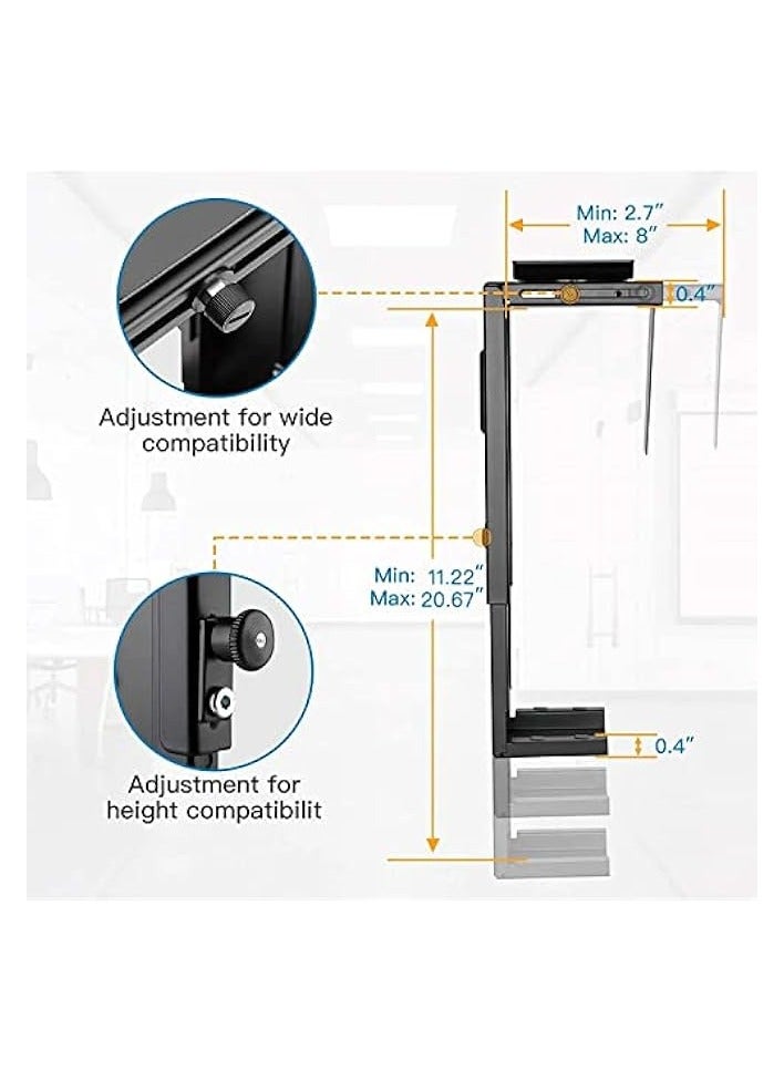 Green Tiger CPU Holder Under Desk Mount - Adjustable Wall PC Mount with 360° Swivel, Heavy Duty Computer Tower Holder Holds up to 22lbs - Image 3