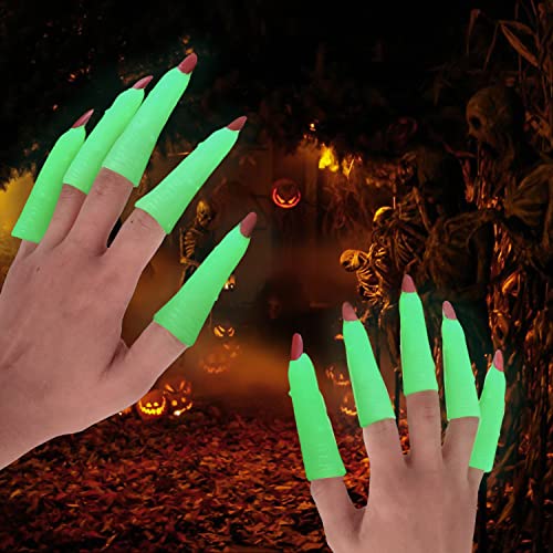 kockuu 50pcs Halloween Witches Fingers Glow in The Dark Fake Monster Finger Puppets for Kid Finger Reading Pointer for Halloween Party Costume Accessory Trick or Treat Gift - Image 1