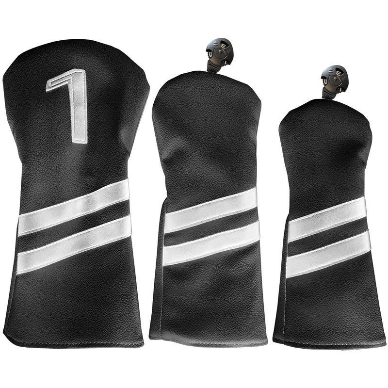 All Teed Up Premium Golf Club Covers - 3 Pack - Driver - Wood - Hybrid Club Head Covers with Club ID Tag - Image 1
