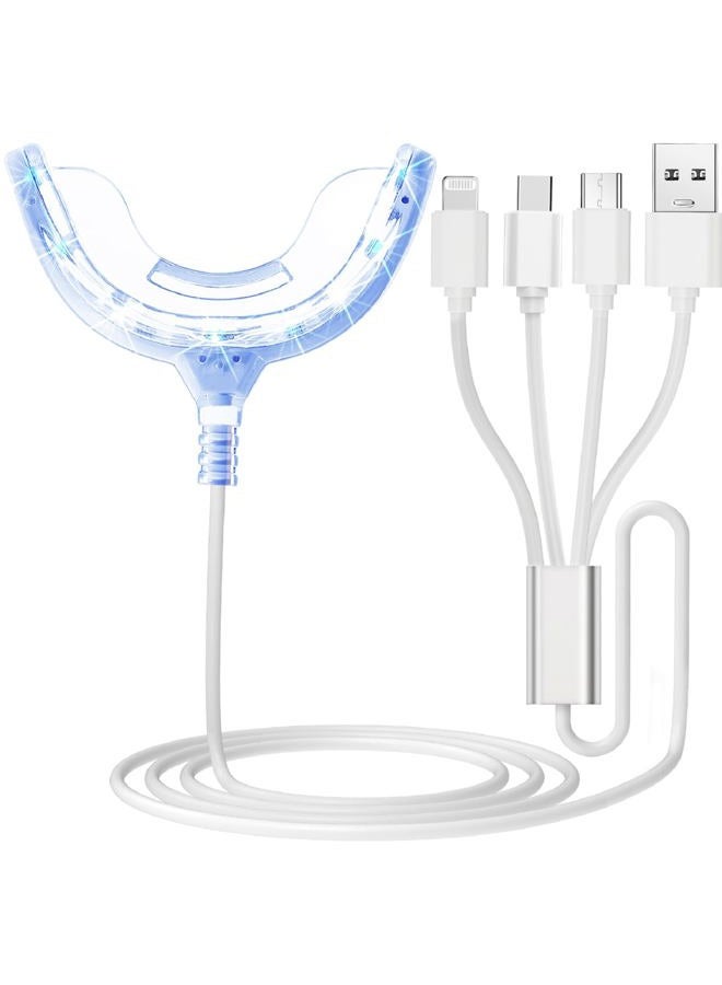 PHOEBE Teeth Whitening Accelerator Light, 16x More Powerful Blue LED Light, Mouth Tray Teeth Whitening Enhancer Light Trays Connected with iPhone/Micro-USB Android/USB for Home Use - Image 1
