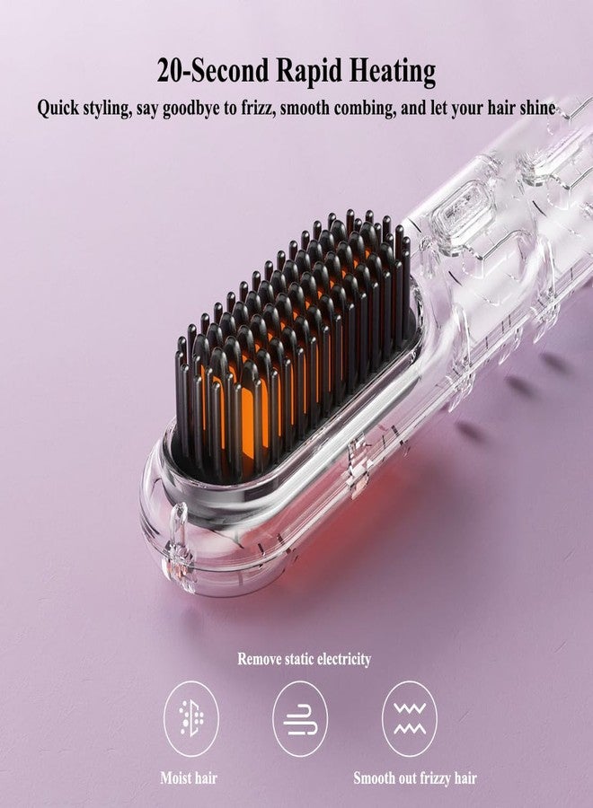 Winb Portable Cordless Hair Straightening Brush, Mini Travel Size, Ceramic Coating, Anti-Scald Design (Black) - Image 4
