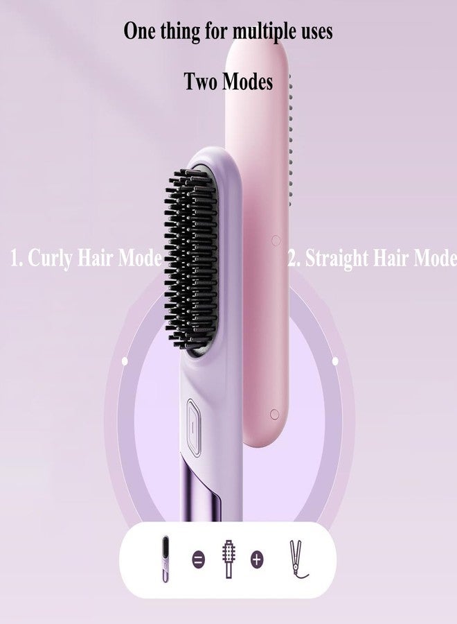 Winb Portable Cordless Hair Straightening Brush, Mini Travel Size, Ceramic Coating, Anti-Scald Design (Black) - Image 3