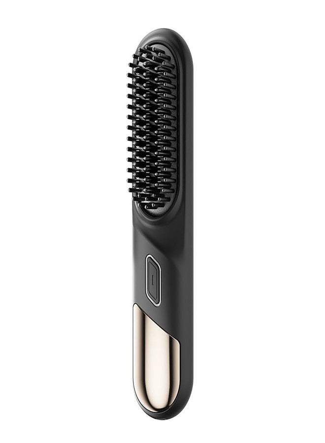 Winb Portable Cordless Hair Straightening Brush, Mini Travel Size, Ceramic Coating, Anti-Scald Design (Black) - Image 1