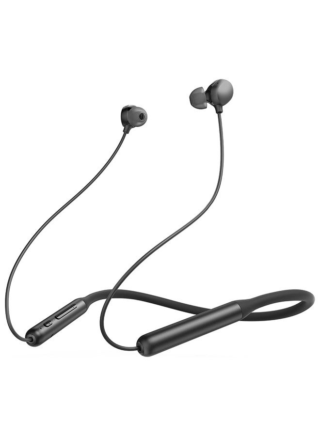 CATANES Life U2i Wireless Neckband Headphones USB-C Fast Charging Foldable & Lightweight Build Waterproof Headphones Black - Image 1