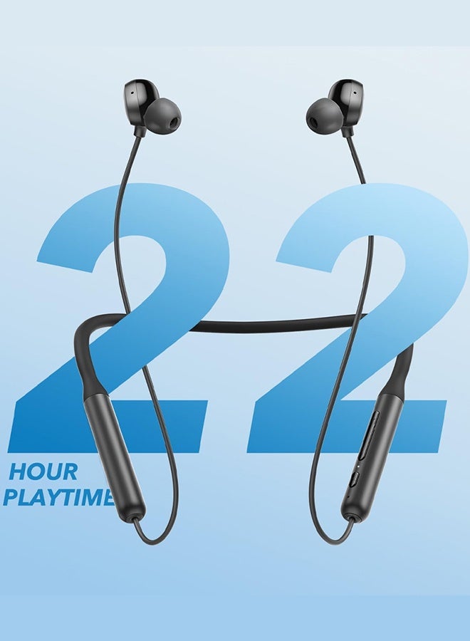 CATANES Life U2i Wireless Neckband Headphones USB-C Fast Charging Foldable & Lightweight Build Waterproof Headphones Black - Image 5