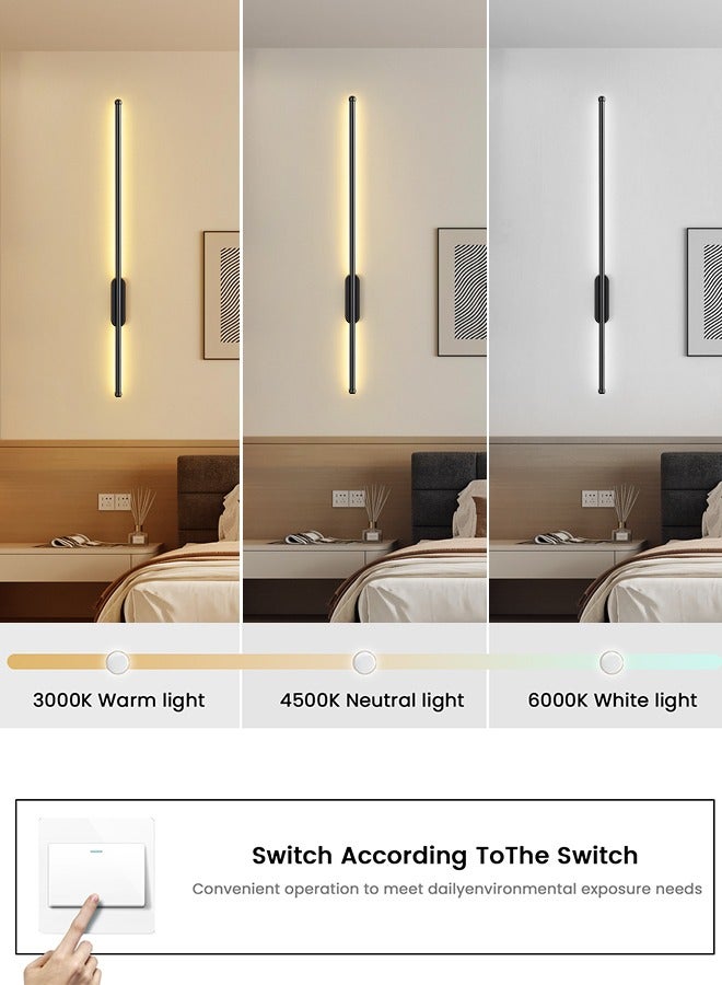 YATAI LIGHTING LED Wall Light, 12W Linear Strip Lamp, 80cm Dimmable 3-Color Lighting Fixture for Bedroom, Dining Room, and Mirror Side - Image 2