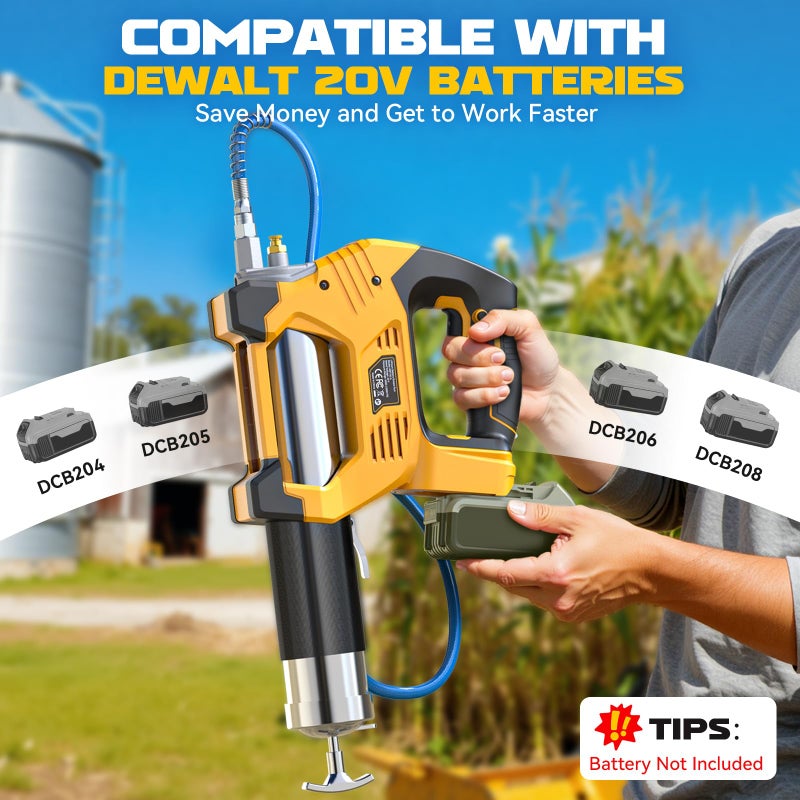 Ecarke Cordless Grease Gun Compatible with Milwaukee 18V Battery (Bare Tool), 3â€‘Speed Adjustable Flow, 12,000 PSI Max, 39â€ Hose, Works with Bulk & Cartridge Grease, for Farm/Truck/Construction - Image 5