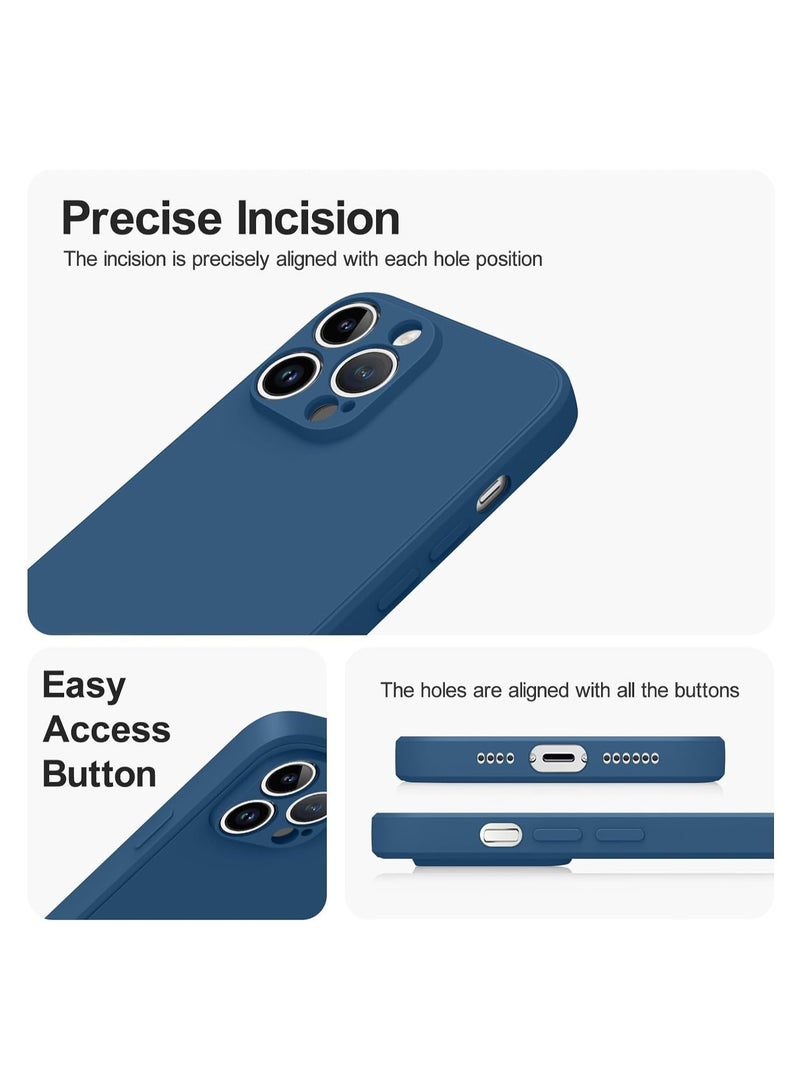 إلترازون Case for iPhone 15 Pro Max, Classic Liquid Silicone Shockproof, Durable, Anti-Drop, Full Protection cover (15 Pro Max, Blue) - Image 2