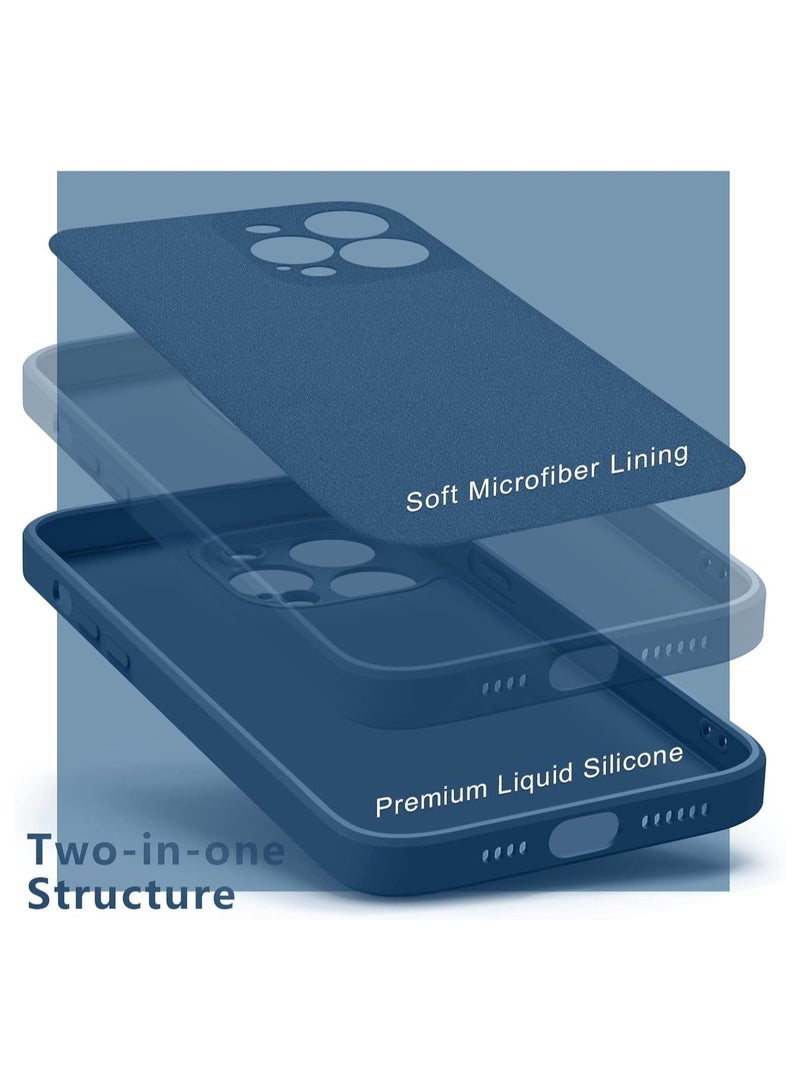 إلترازون Case for iPhone 15 Pro Max, Classic Liquid Silicone Shockproof, Durable, Anti-Drop, Full Protection cover (15 Pro Max, Blue) - Image 3