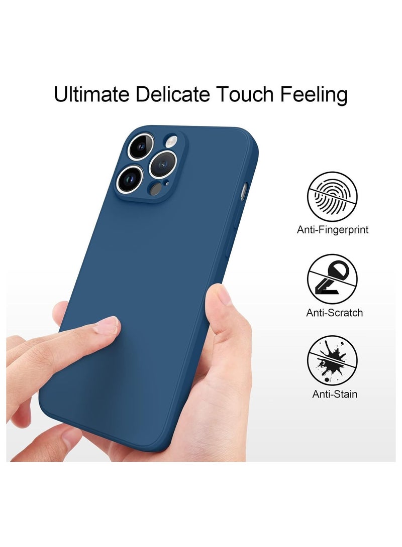 إلترازون Case for iPhone 15 Pro Max, Classic Liquid Silicone Shockproof, Durable, Anti-Drop, Full Protection cover (15 Pro Max, Blue) - Image 4